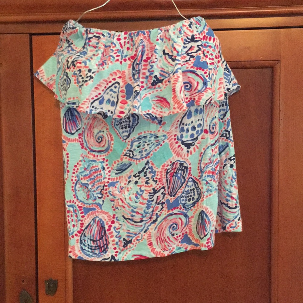 Lilly Pulitzer ruffled tube top